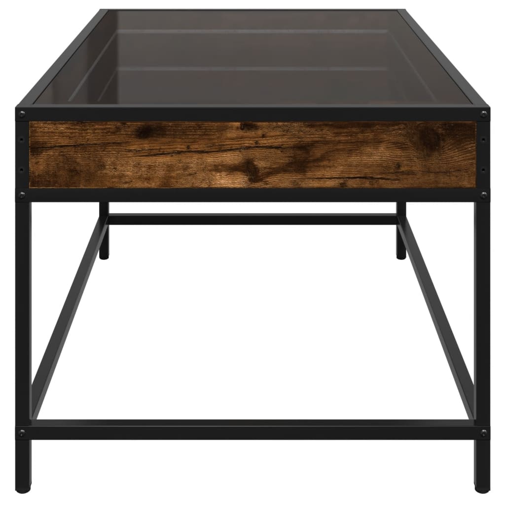 Salongbord Sofabord Røkt Eik med Infinity LED 70x50x41 cm