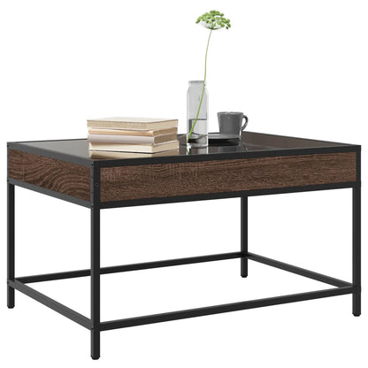 Salongbord Sofabord Brun Eik med Infinity LED 70x50x41 cm