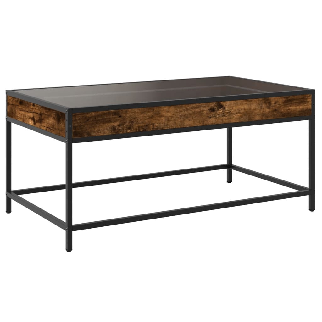 Salongbord Sofabord Røkt Eik med Infinity LED 90x50x41 cm