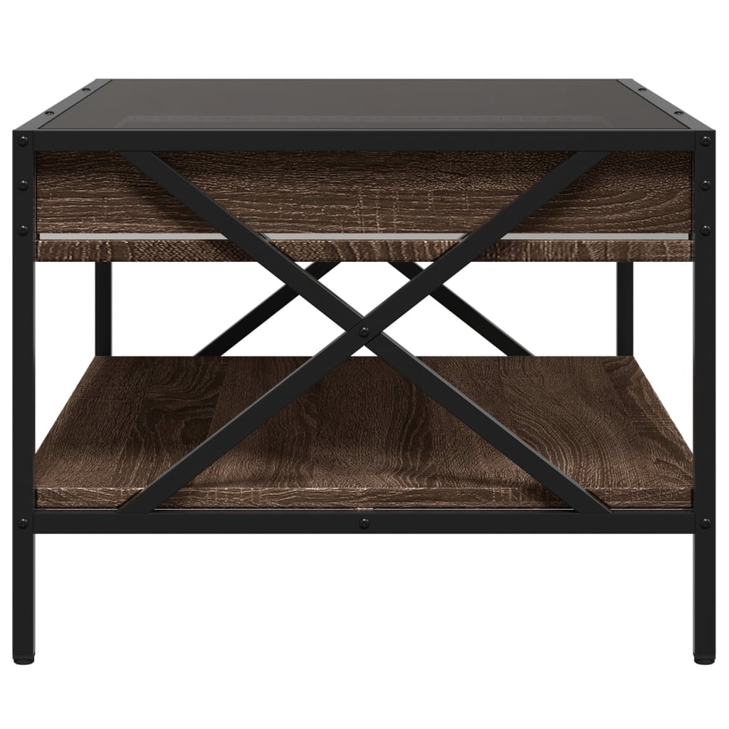 Salongbord Sofabord Brun Eik med Infinity LED 70x50x38 cm