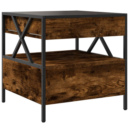 Salongbord Sofabord Røkt Eik med Infinity LED 50x50x51 cm