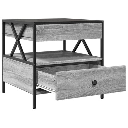 Salongbord Sofabord Sonoma Grå med Infinity LED 50x50x51 cm