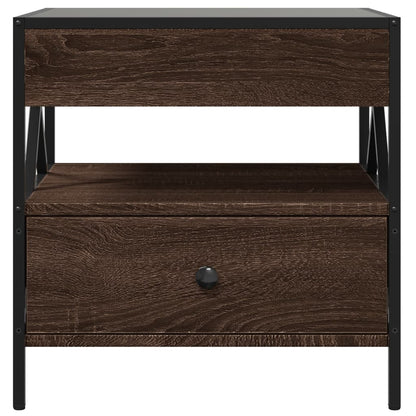 Salongbord Sofabord Brun Eik med Infinity LED 50x50x51 cm