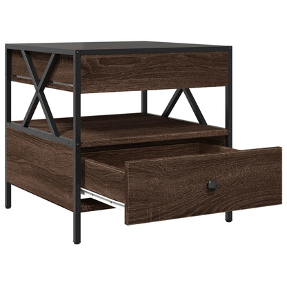 Salongbord Sofabord Brun Eik med Infinity LED 50x50x51 cm