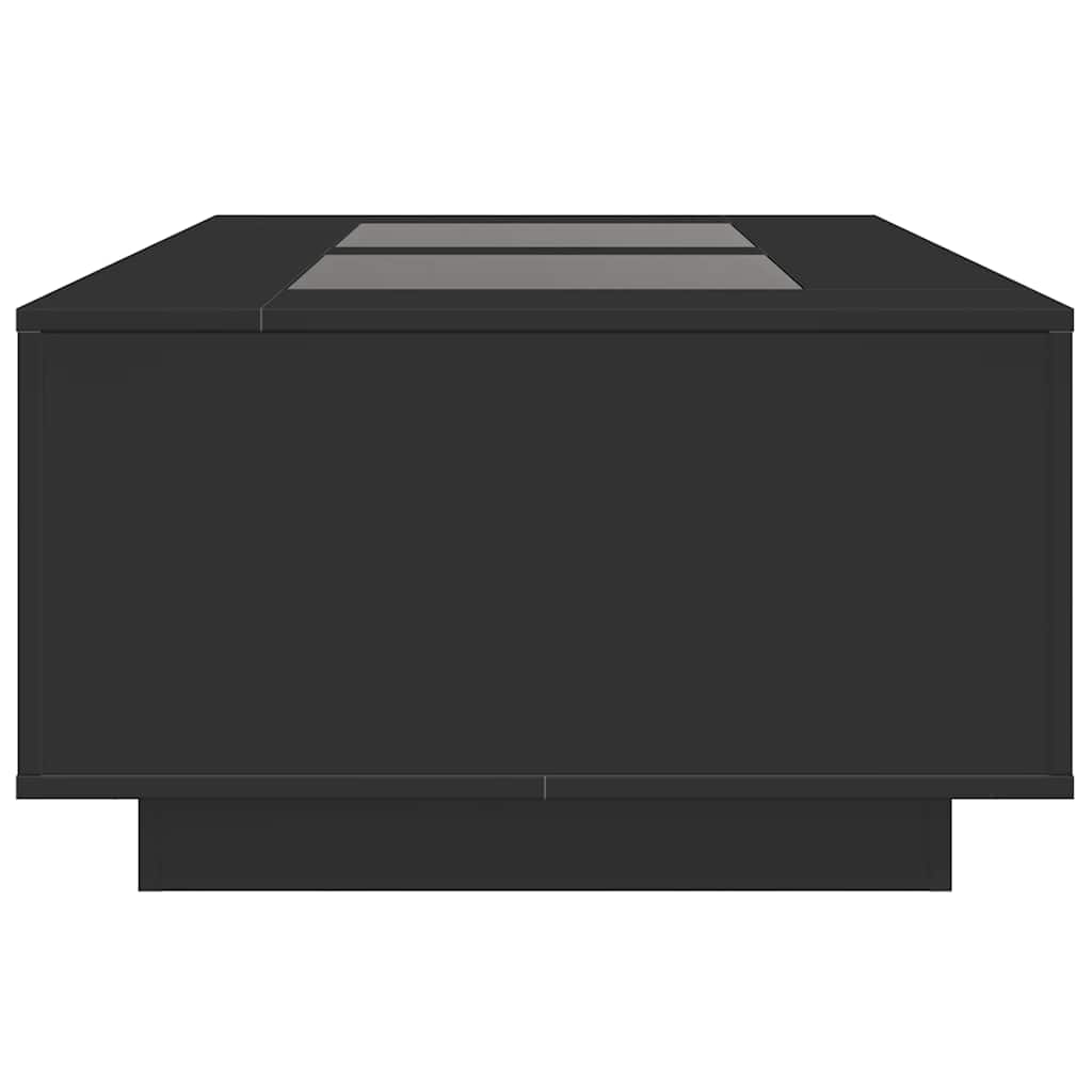 Salongbord Sofabord Svart med Infinity LED 116x69x40 cm