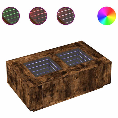 Salongbord Sofabord Røkt Eik med Infinity LED 116x69x40 cm