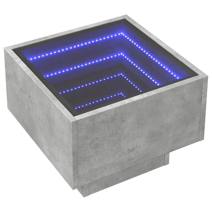 Nattbord Sengbord Betonggrå med Infinity LED 40x40x30 cm
