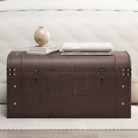 Oppbevaringskiste med låser mørkebrun 79,5x39,5x39,5 cm kryssfiner