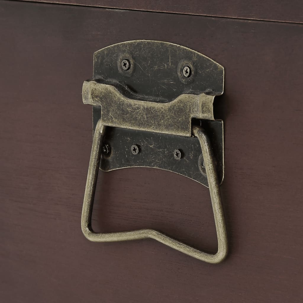 Oppbevaringskiste med låser mørkebrun 90x50x39,5 cm kryssfiner