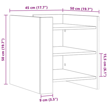 Nattbord Sengbord svart 45x50x50 cm konstruert tre