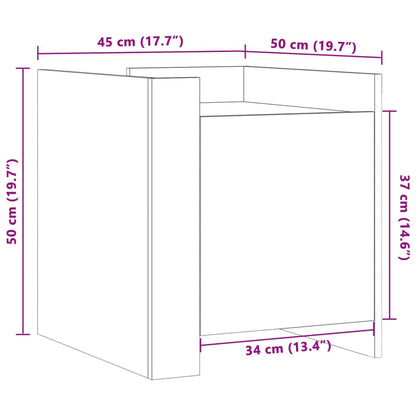 Nattbord Sengbord svart 45x50x50 cm konstruert tre