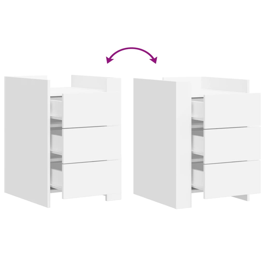Nattbord Sengbord Hvit 45x50x65 cm