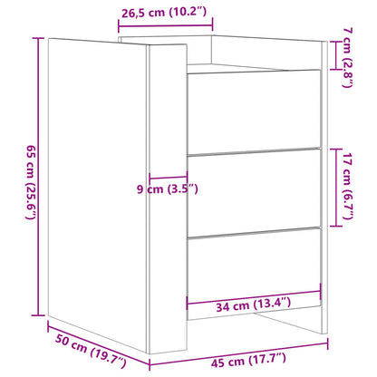 Nattbord Sengbord svart 45x50x65 cm konstruert tre