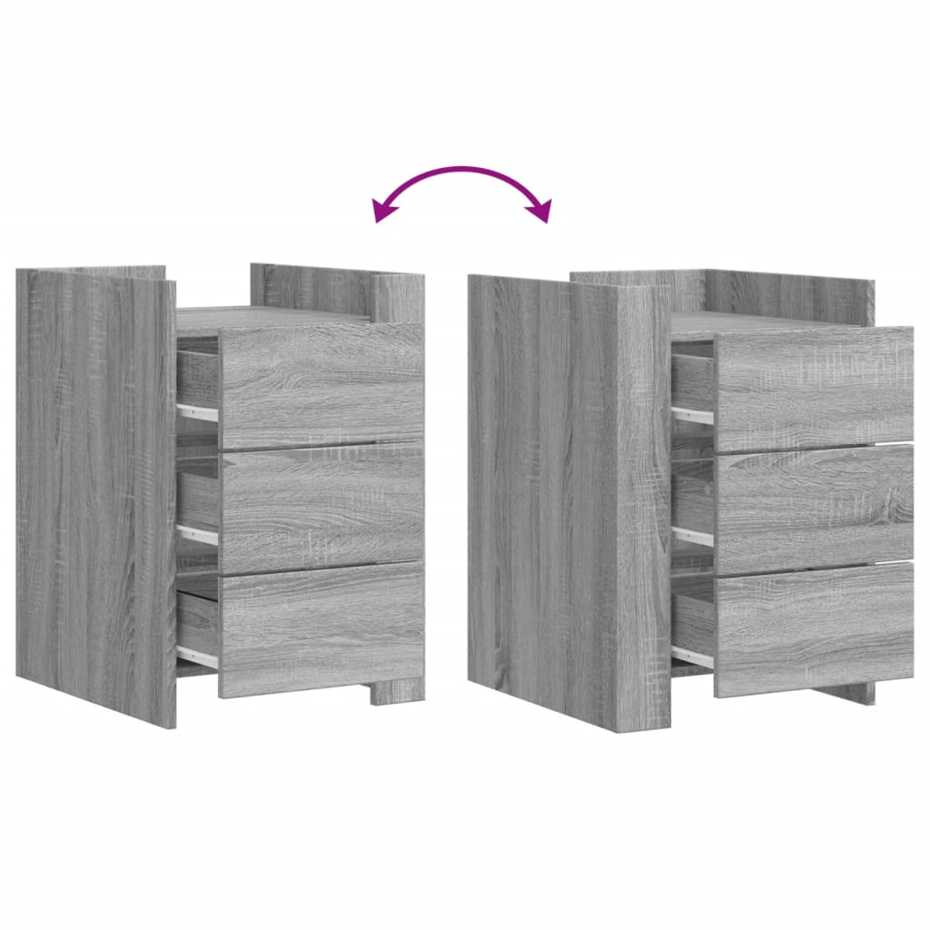 Nattbord Sengbord Sonoma Grå 45x50x65 cm