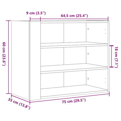 Vegghylle betonggrå 75x35x60 cm konstruert tre