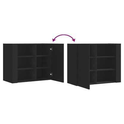 Veggskap Svart 75x35x60 cm