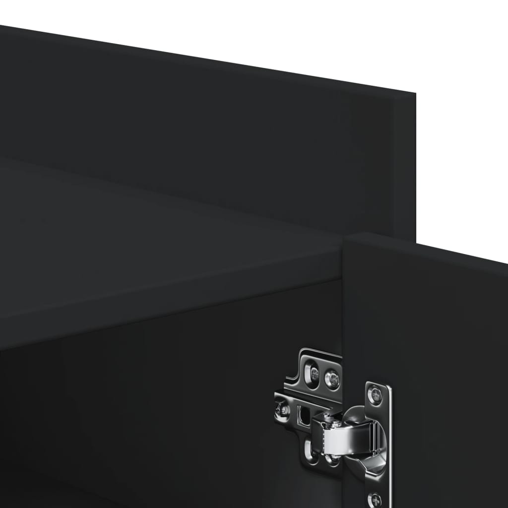 Skoskap Skohylle Skobenk Svart 52x37,5x100 cm