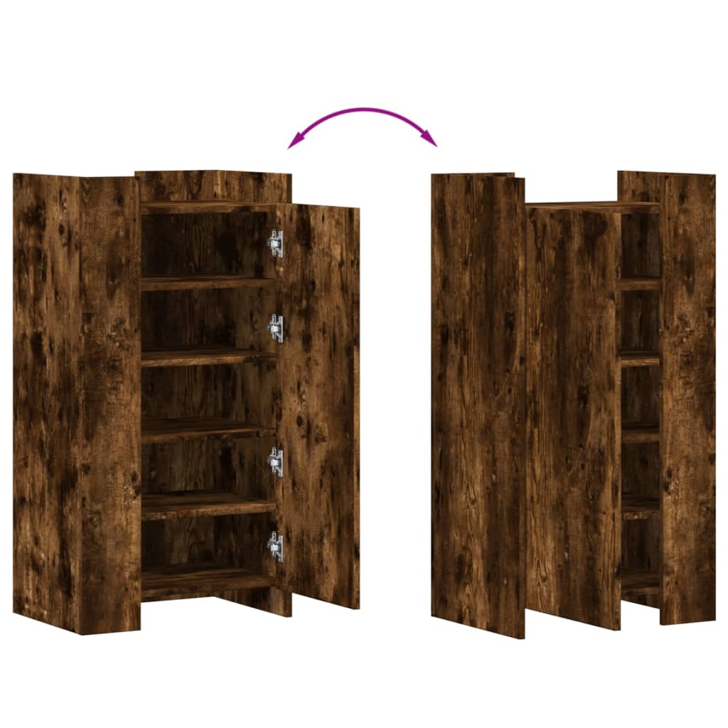 Skoskap Skohylle Skobenk Røkt Eik 52x37,5x100 cm