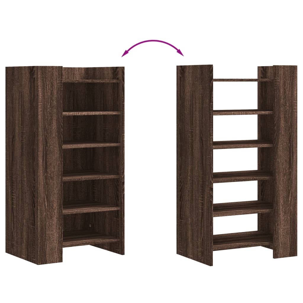 Skoskap Skohylle Skobenk Brun Eik 52x37,5x100 cm