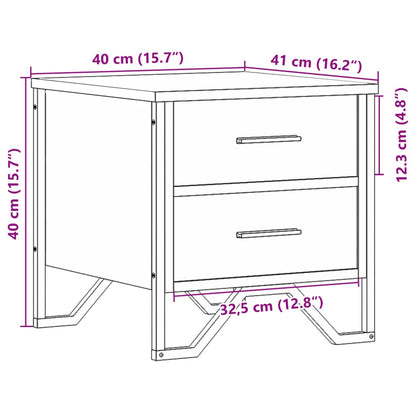 Nattbord Sengbord svart 40x41x40 cm konstruert tre