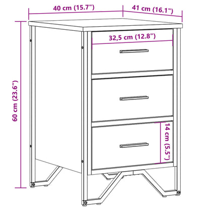 Nattbord Sengbord svart 40x41x60 cm konstruert tre