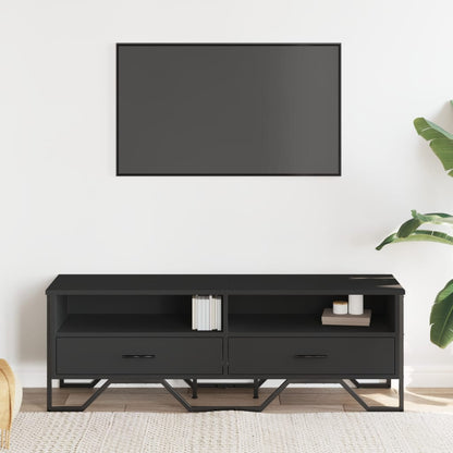 TV-benk svart 122x34x41 cm konstruert tre