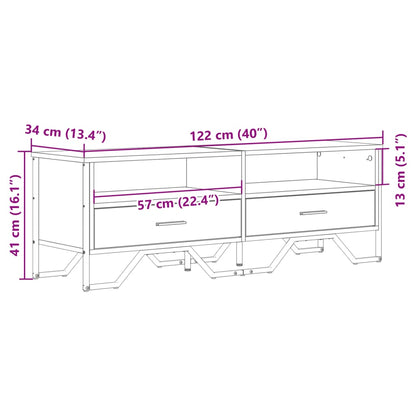 TV-benk svart 122x34x41 cm konstruert tre