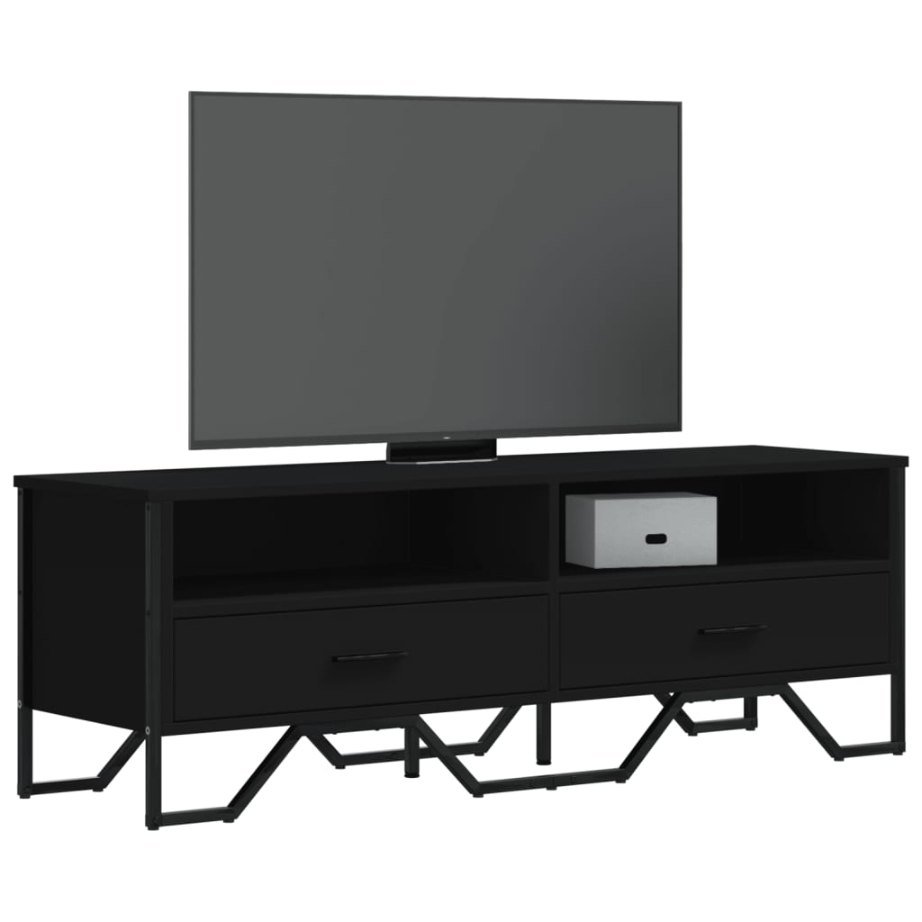 TV-benk svart 122x34x41 cm konstruert tre