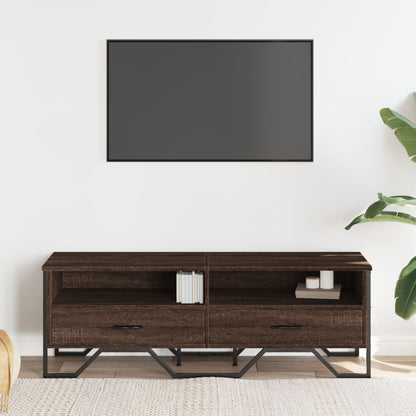 TV-benk brun eik 122x34x41 cm konstruert tre