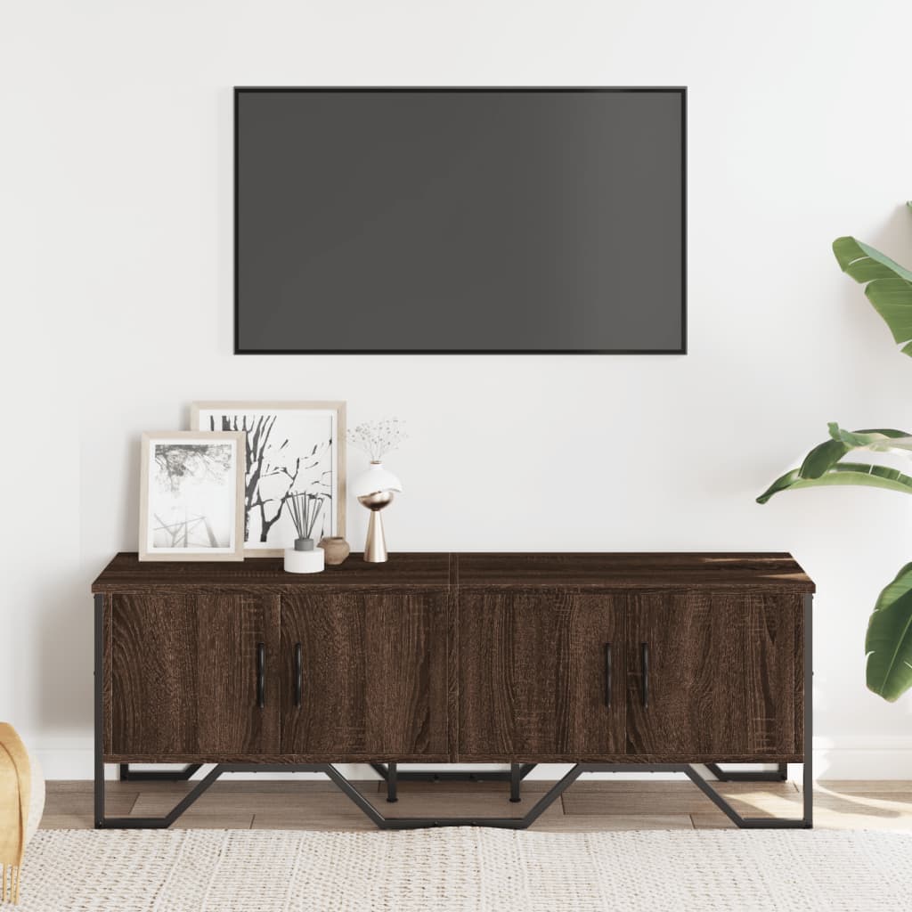 TV-benk brun eik 122x34x41 cm konstruert tre