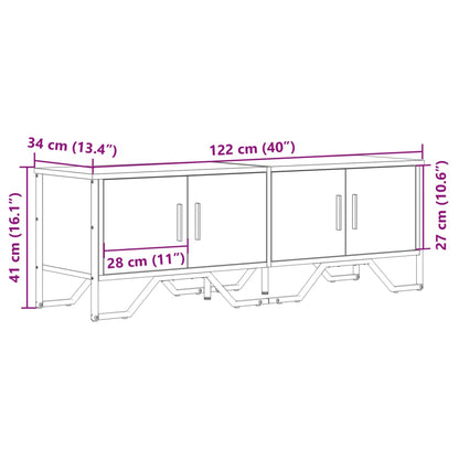 TV-benk brun eik 122x34x41 cm konstruert tre