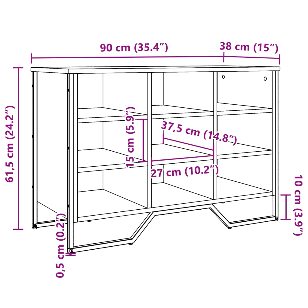 Skoskap Skobenk Skohylle svart 90x38x61,5 cm konstruert tre