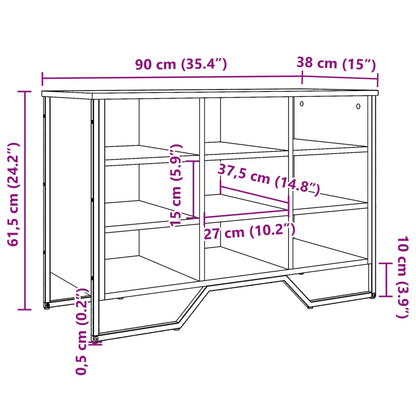 Skoskap Skobenk Skohylle svart 90x38x61,5 cm konstruert tre