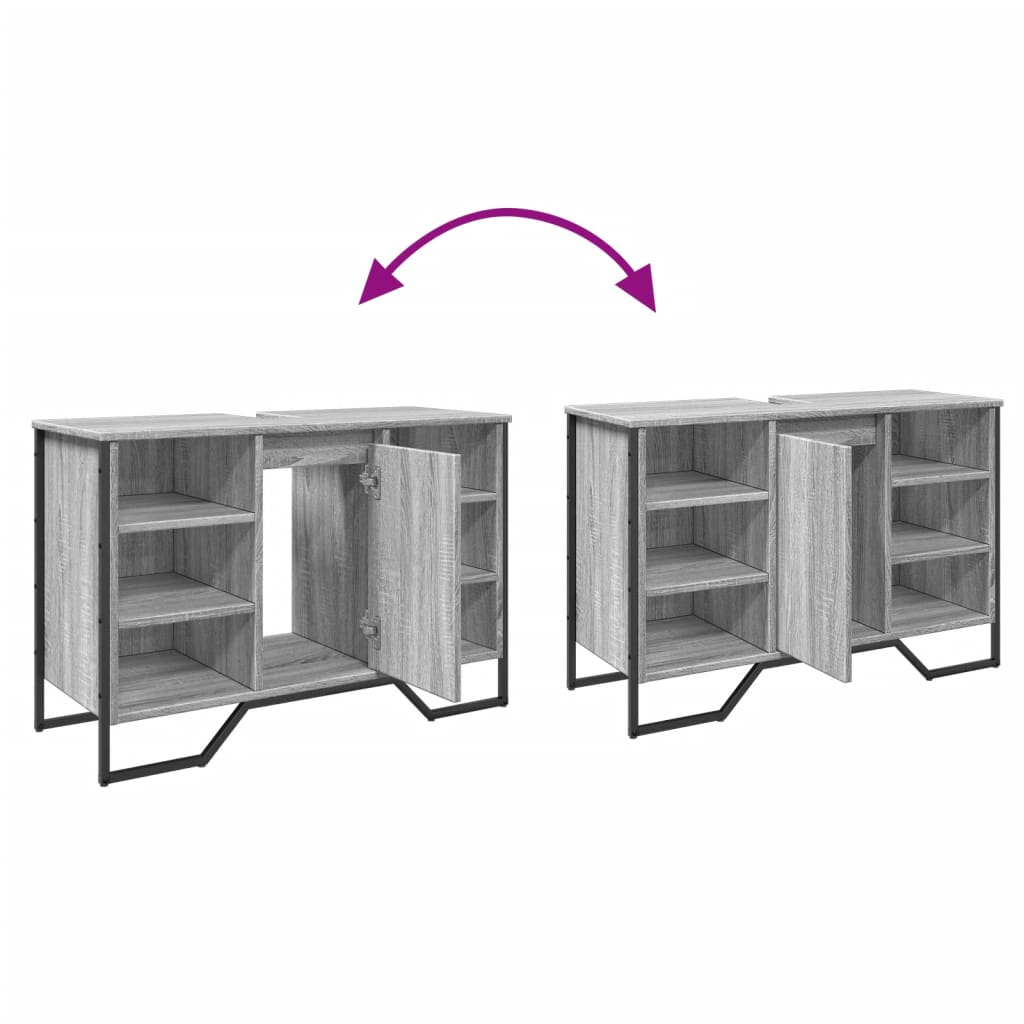 Baderomsservantskap grå sonoma 91x35x60 cm konstruert tre