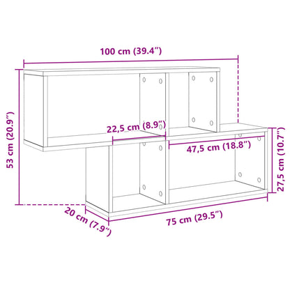 Vegghylle sonoma eik 100x20x53 cm konstruert tre