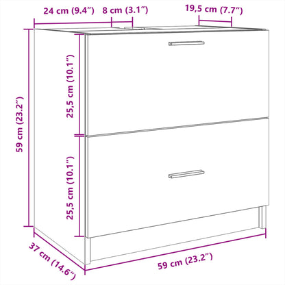 Baderomsservantskap sonoma eik 59x37x59 cm konstruert tre