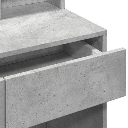 Sminkebord Betonggrå LED 80x41x144,5 cm