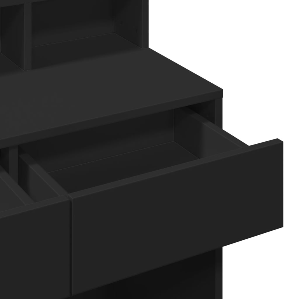 Sminkebord Svart LED 80x41x134,5 cm