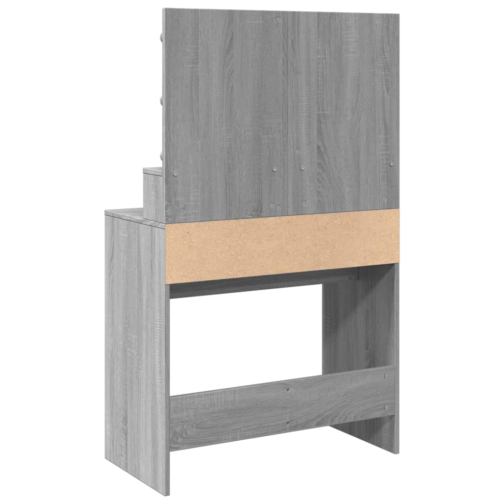 Sminkebord Sonoma Grå LED 80x41x134,5 cm