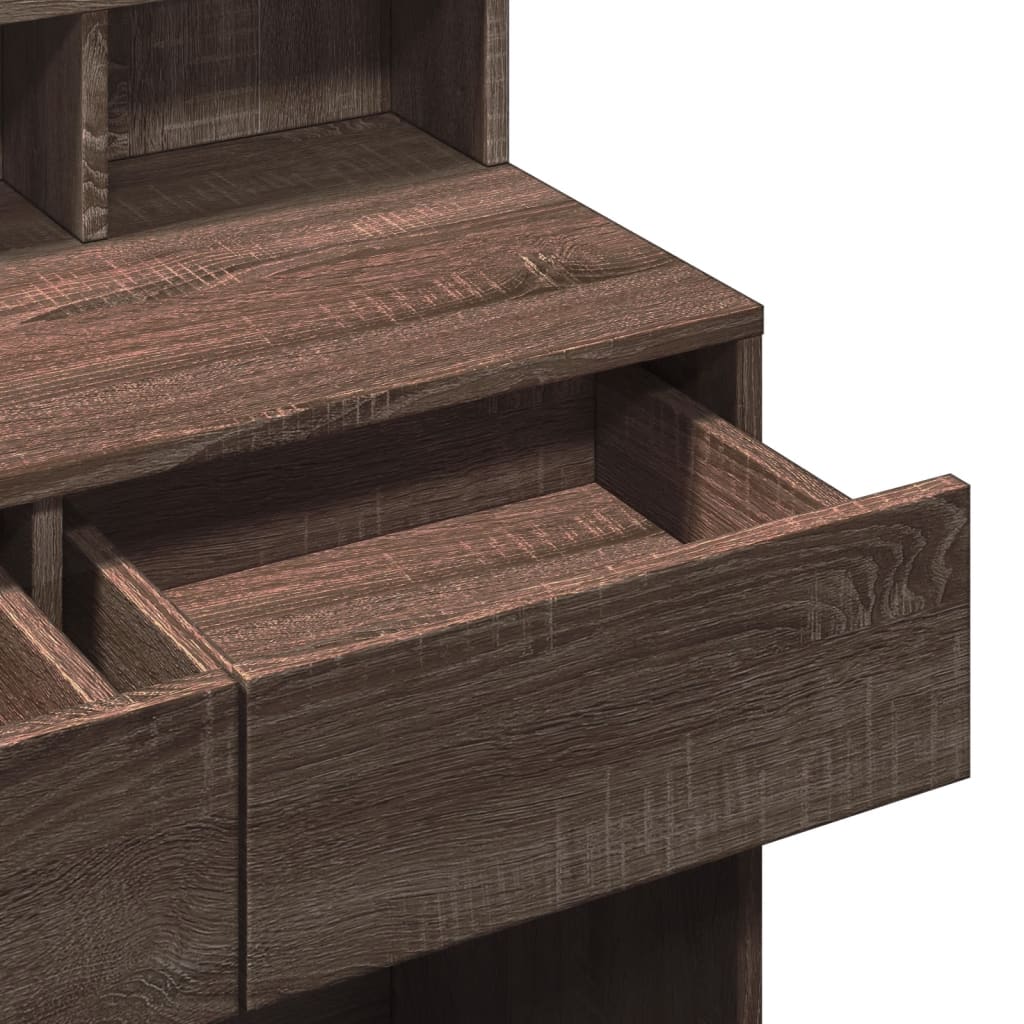 Sminkebord Brun Eik LED 80x41x134,5 cm