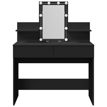 Sminkebord Svart LED 100x40x130 cm