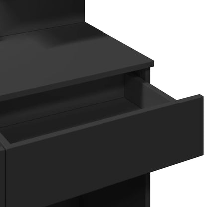 Sminkebord Svart LED 100x40x130 cm