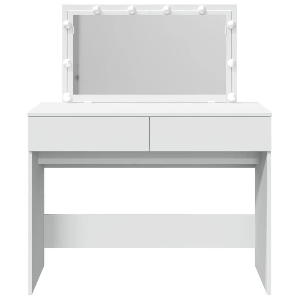 Sminkebord Hvit LED 100x40x120 cm