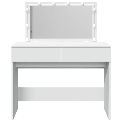 Sminkebord Hvit LED 100x40x120 cm