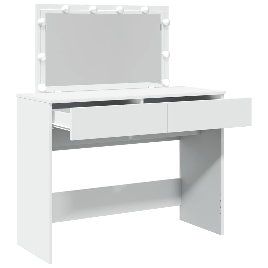 Sminkebord Hvit LED 100x40x120 cm