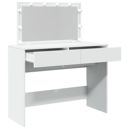 Sminkebord Hvit LED 100x40x120 cm