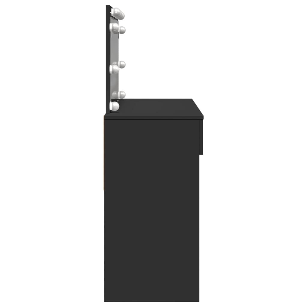 Sminkebord Svart LED 100x40x120 cm