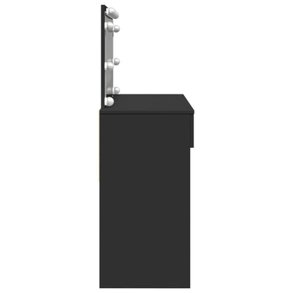 Sminkebord Svart LED 100x40x120 cm