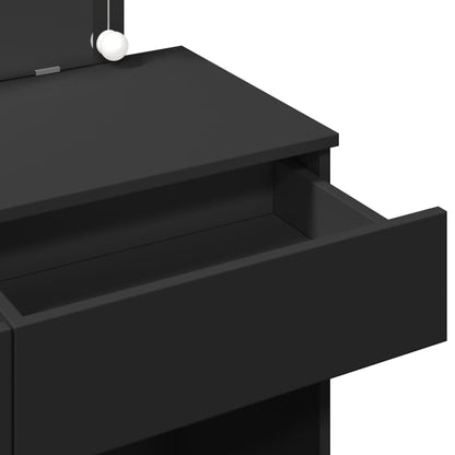 Sminkebord Svart LED 100x40x120 cm