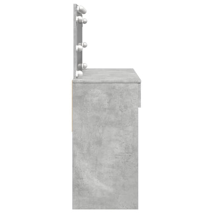 Sminkebord Betonggrå LED 100x40x120 cm